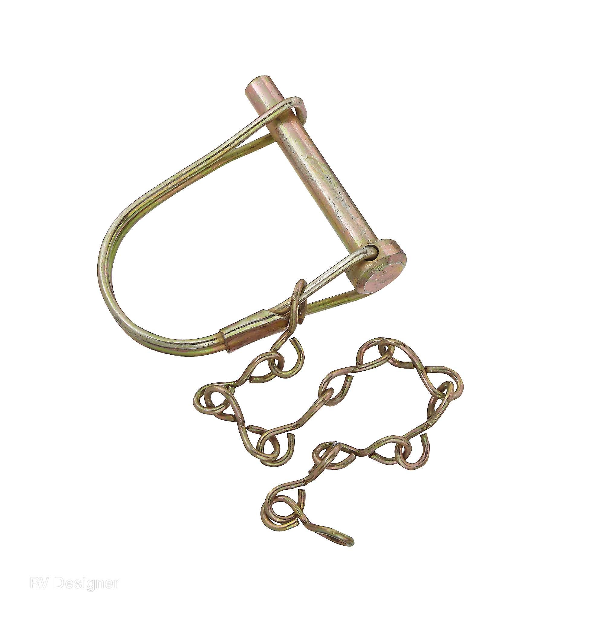 Rv Designer H420, Coupler Lock Pin With Chain,┬Á 1/4 Inch X┬Á 1-3/8 Inch,