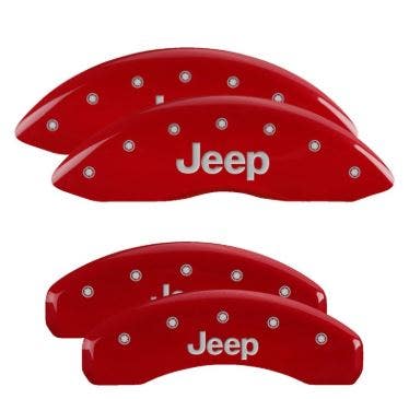 Mgp Caliper Covers 42020Sjeprd Jeep Red Powder Coat Finish, Silver Characters,