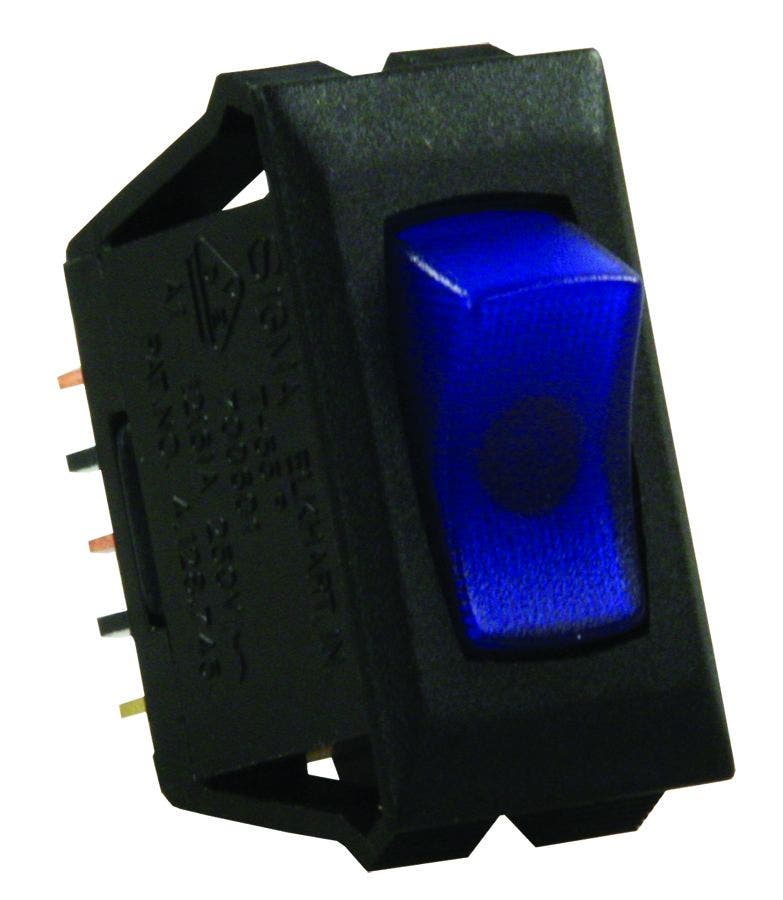 Jr Products 13685 Blue/Black Spst Illuminated On/Off Switch   Multi Purpose