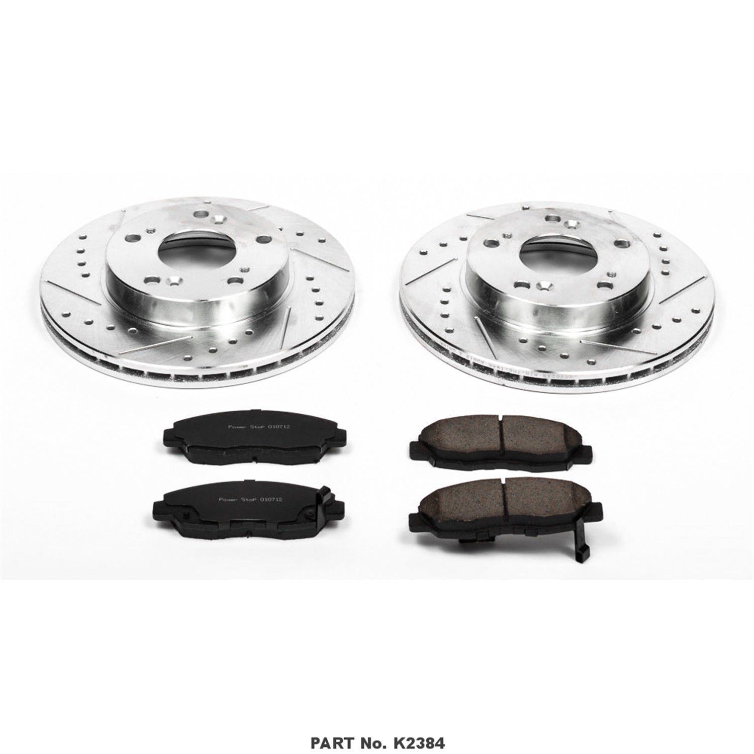 Power Stop K2384 Front Z23 Carbon Fiber Brake Pads With Drilled & Slotted Brake