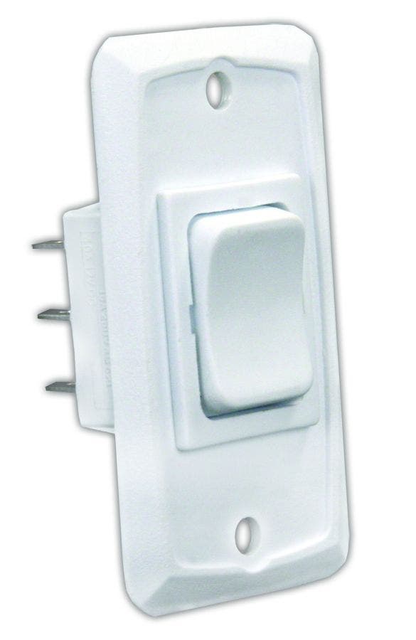 Jr Products 12835 White Dpdt Mom-On/Off/Mom-On Switch   Multi Purpose Switch;