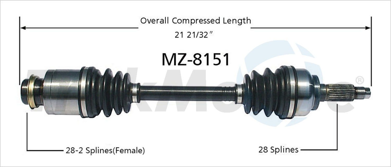 Trakmotive Cv Axle Shaft P/N:Mz-8151  Cv Axle Shaft P/N: