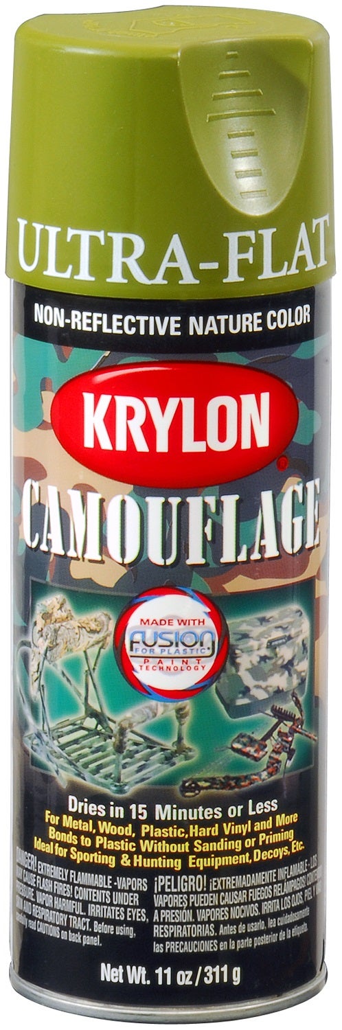 Krylon Camouflage Paint, Ultra Flat, Woodland Light Green, 11 Oz. - K04296000