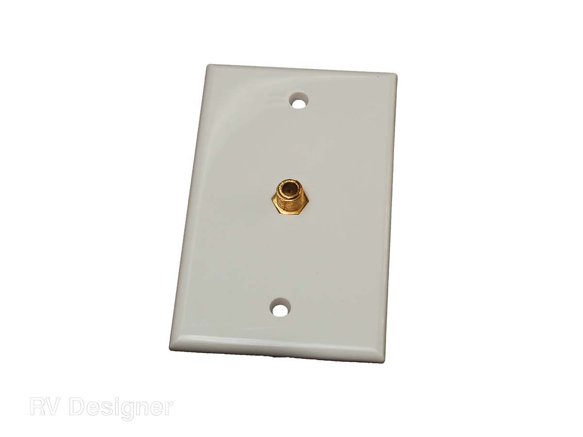 Rv Designer T141, Interior Tv Wall Plate Connector, White   Tv Cable Entry