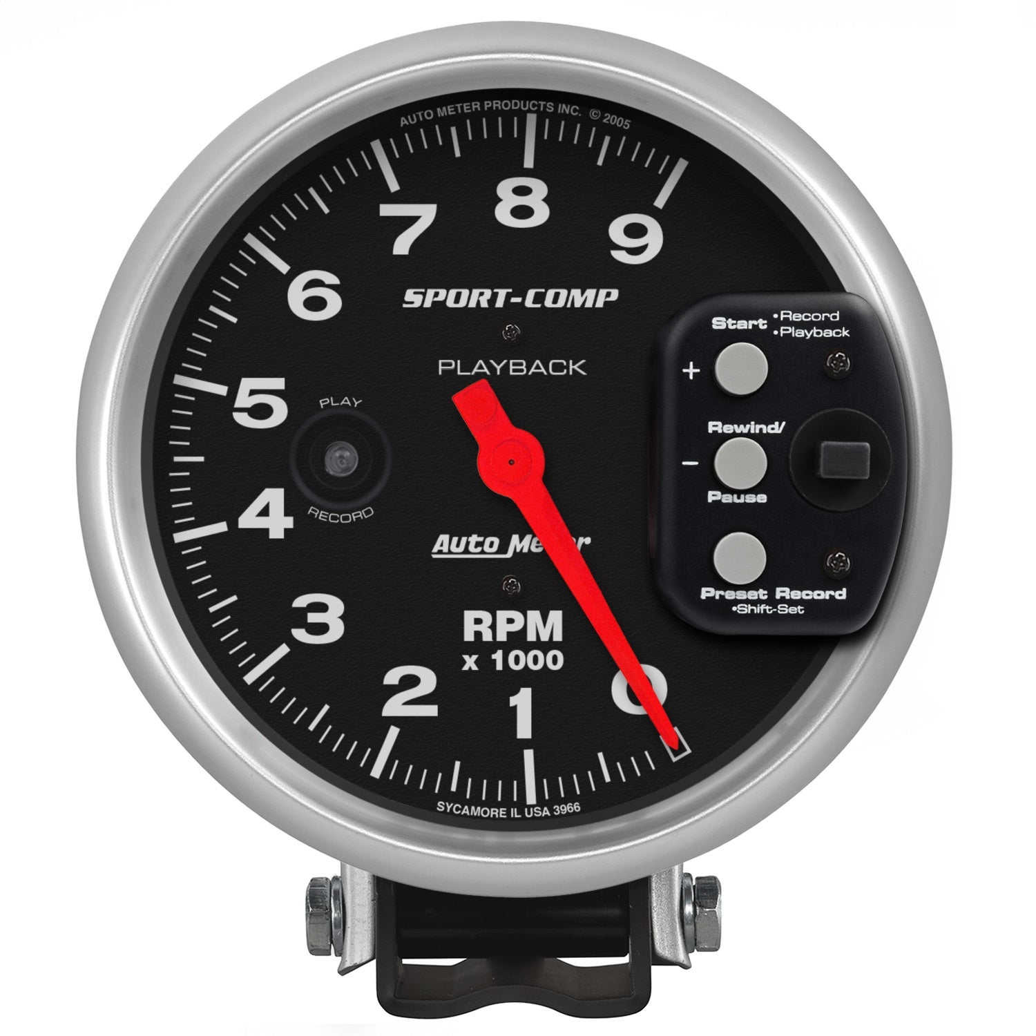 Autometer 3966 Sport-Comp Playback Tachometer   Sport-Comp Playback Tachometer