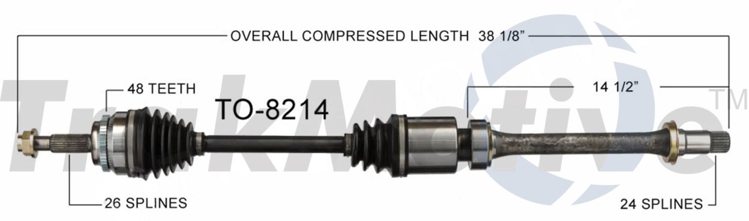 Trakmotive Cv Axle Shaft P/N:To-8214  Cv Axle Shaft P/N: