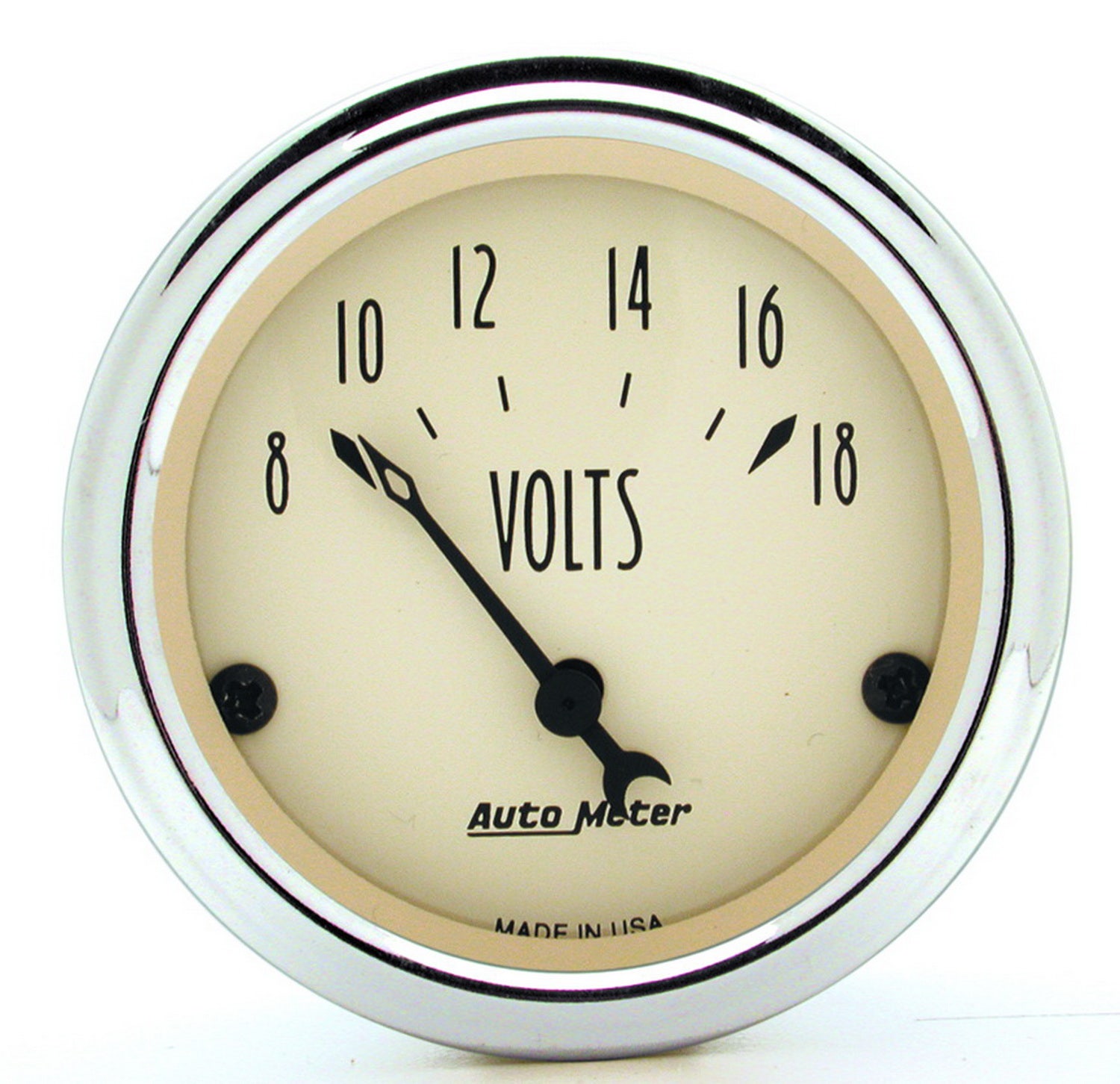 Autometer 1891 Antique Beige Voltmeter Gauge Auto Meter Products 1808 Gauge Fuel