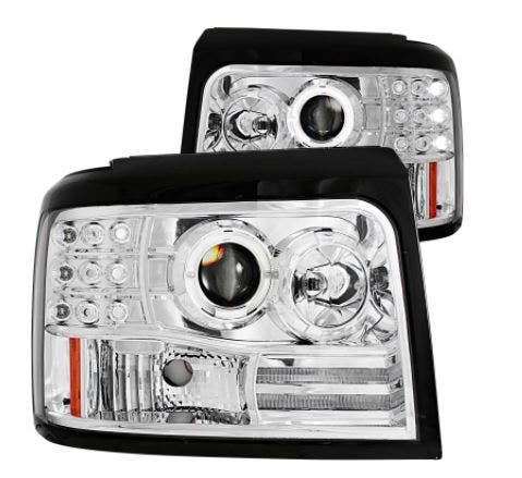 Anzo Usa 111183 Projector Headlight Set W/Halo Fits Bronco F-150 F-250 F-350