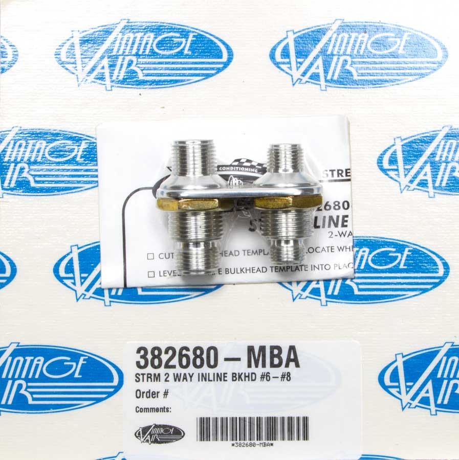 Vintage Air 382680-Mba 2-Way Bulkhead Plate For A/C   2-Way Bulkhead Plate For