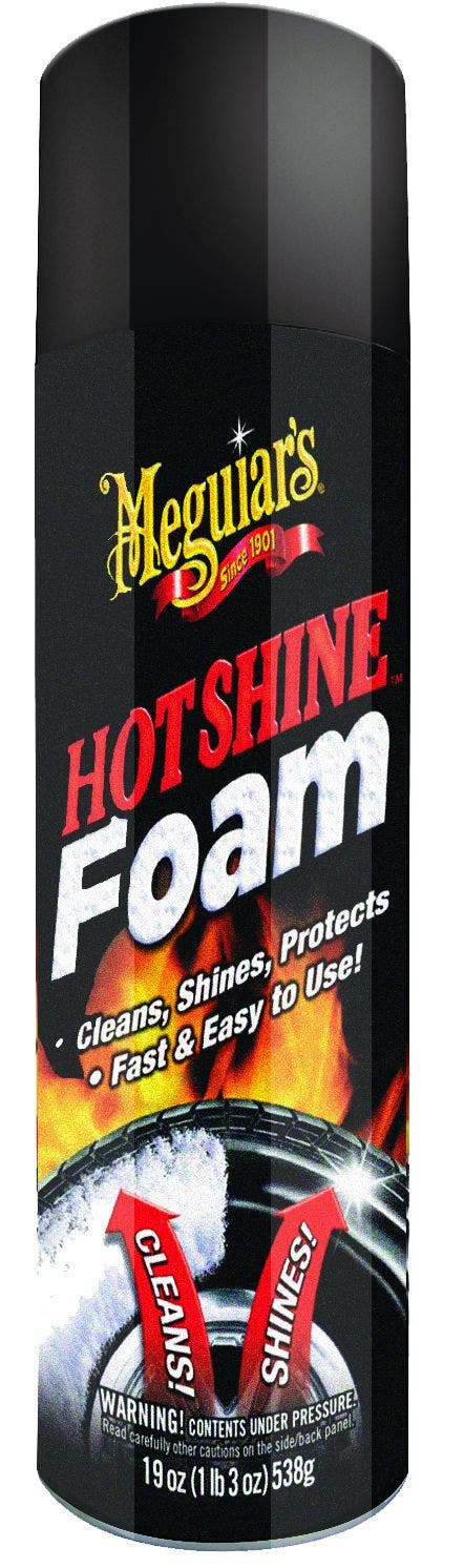 Meguiar's Hot Shine Tire Foam – Aerosol Tire Shine For Glossy, Rich Black Tires