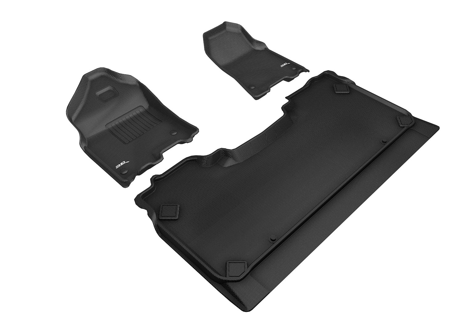 3D Kagu Floor Mat 2 Row Set Black 3D Kagu Floor Mat 2 Row Set Black