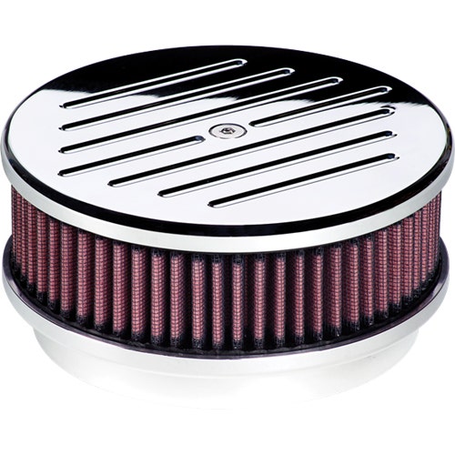 Air Cleaner, 6 3/8” Diameter Round Ball Milled Polished Air Cleaner, 6 3/8”