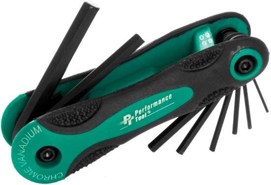 Performance Tool W80283 8-Piece Metric Folding Hex Key Set   8-Piece Metric