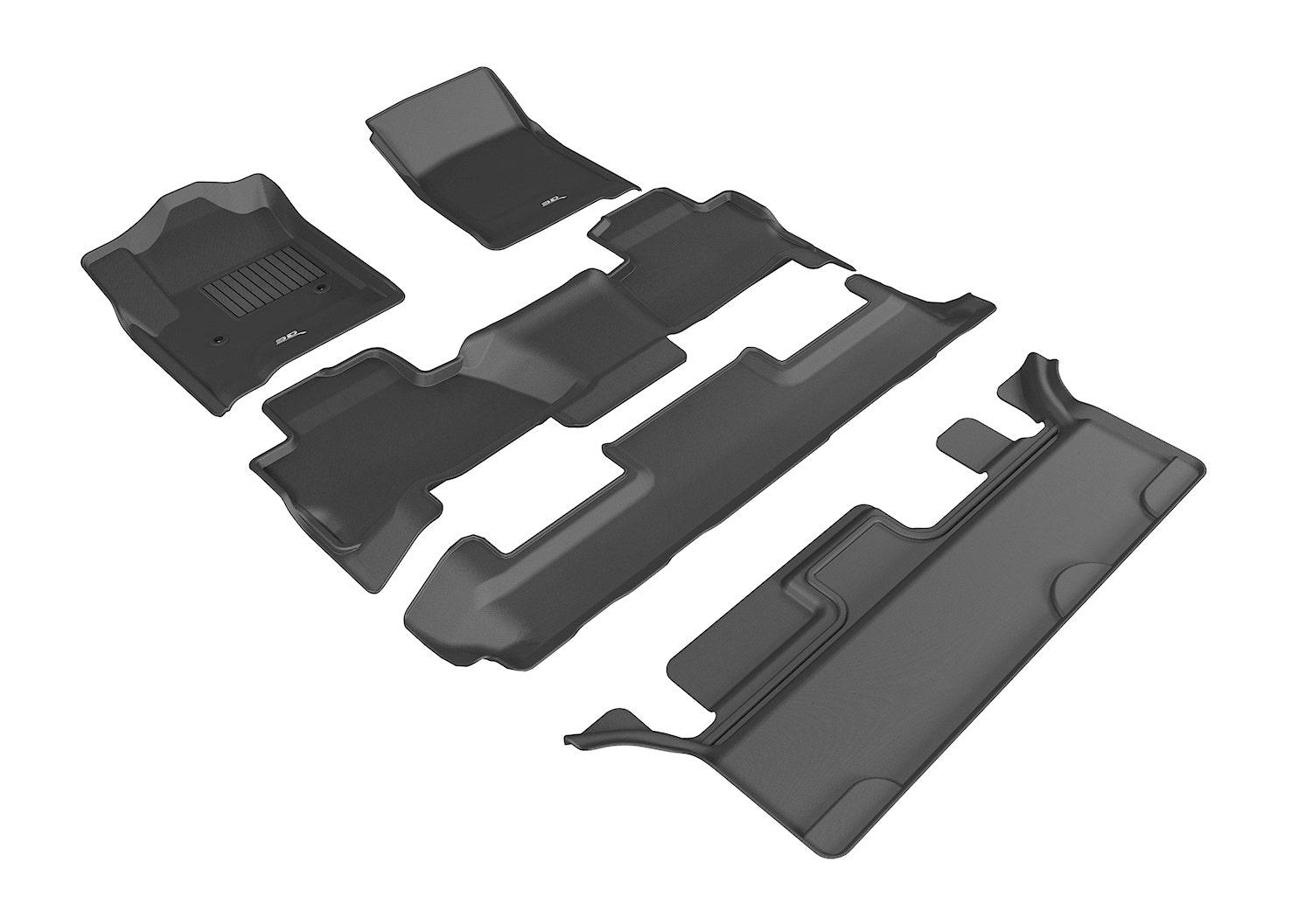 3D Kagu Floor Mat 3 Row Set Black 3D Kagu Floor Mat 3 Row Set Black