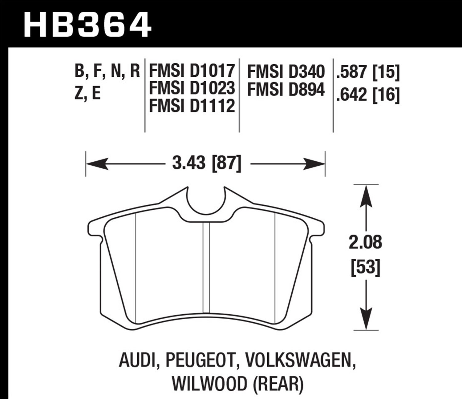 Hawk Performance Hb364b.642 Hps 5.0 Disc Brake Pad   Hps 5.0 Disc Brake Pad