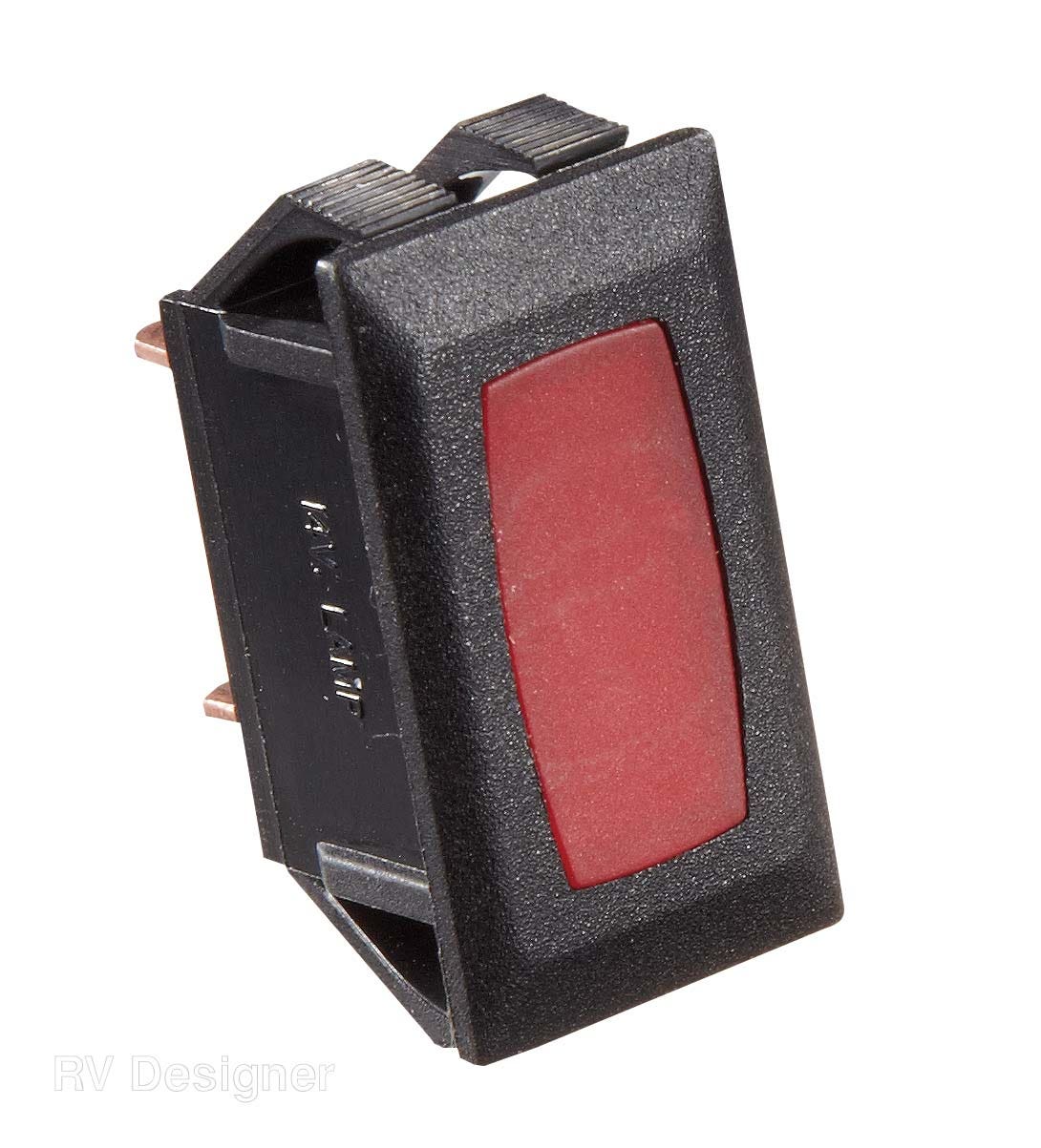 Rv Designer, S361, Black Rocker Switch W/Red Indicator Lights, Dc Electrical