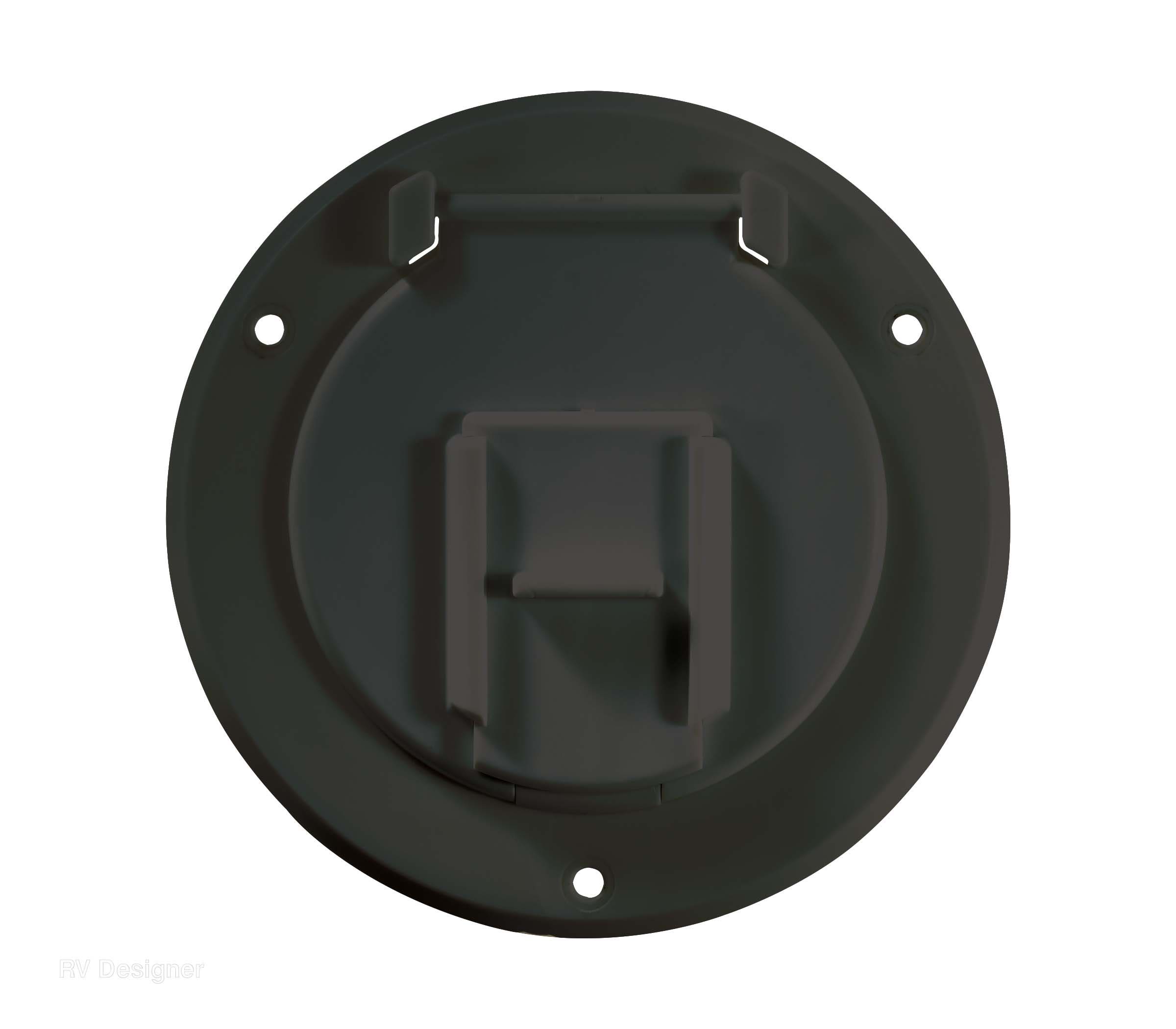 Rv Designer B123, Round Electrical Cable Hatch, Basic, 4.3 Inch Diameter, Black