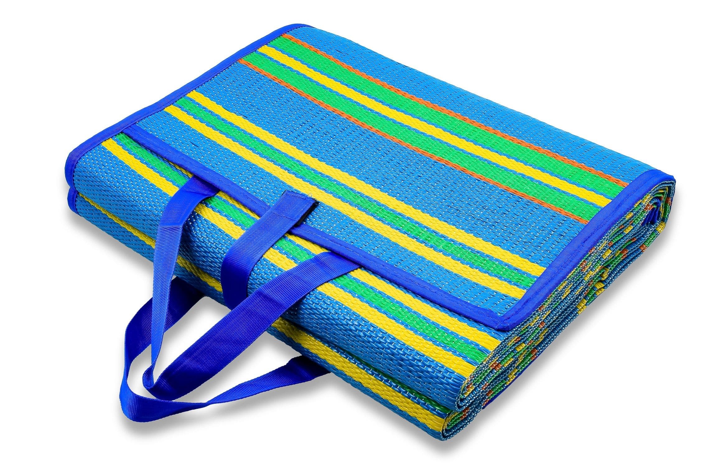 Handy Mat W/Strap  Blue/G  Handy Mat Camping Mat  Length - 9 Feet, Width - 6