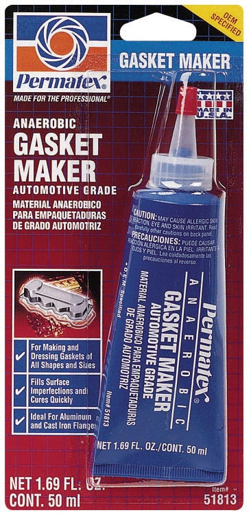 Permatex 51813 Anaerobic Gasket Maker, 50 Ml Tube , Red   Anaerobic Gasket