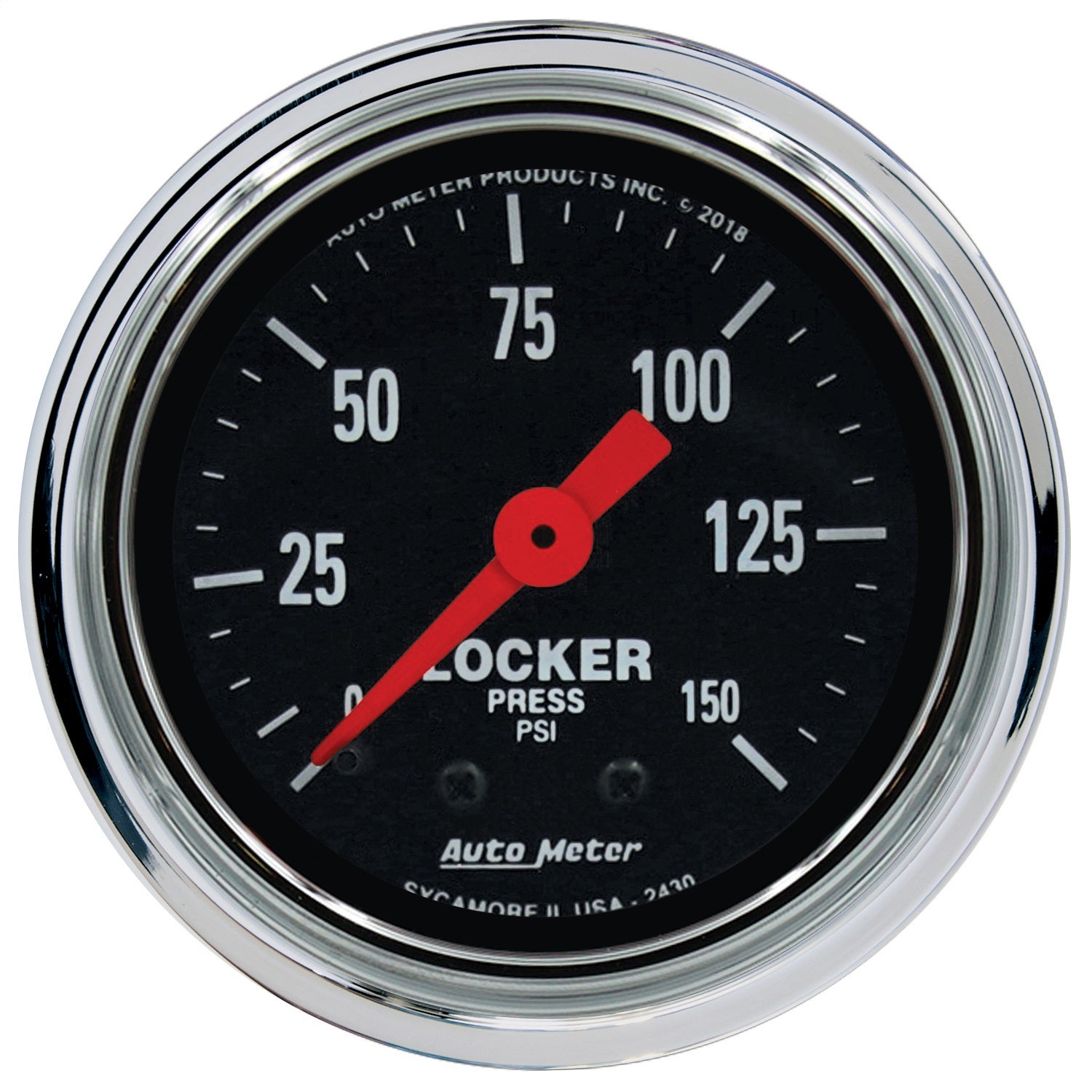 Autometer 2430 Traditional Chromeair Locker Mechanical Pressure Gauge