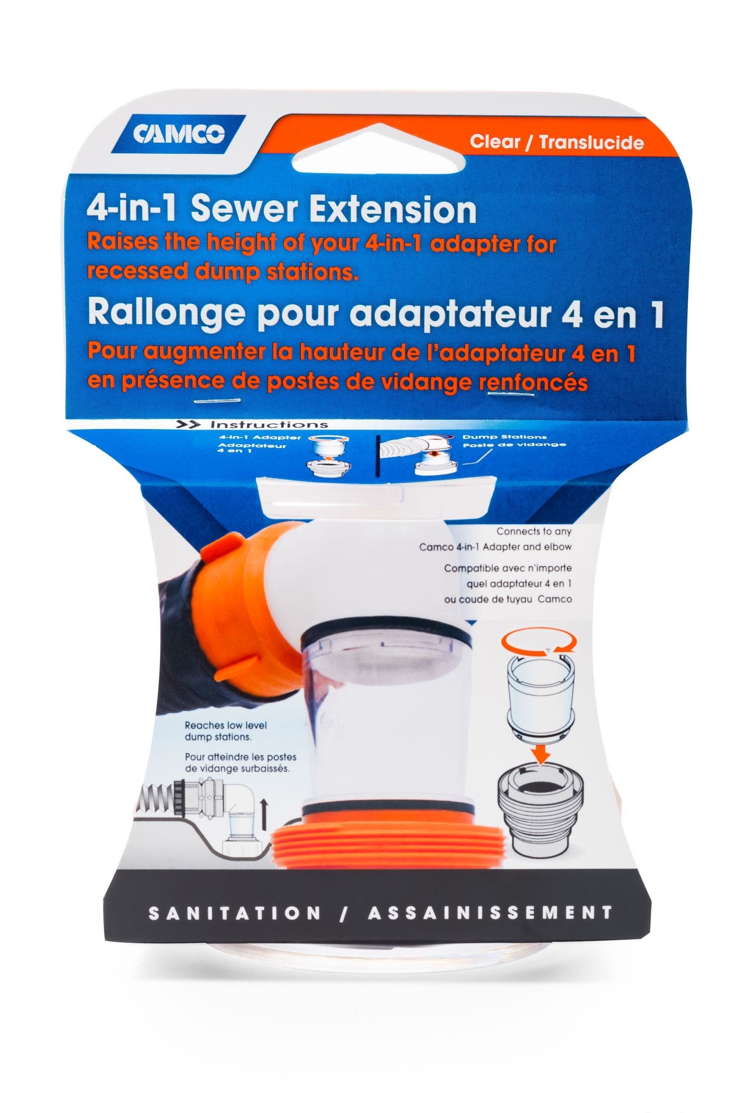 Camco 39735 4-N-1 Sewer Extension For Recessed Dump Station   Sewer Hose