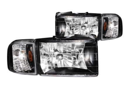 Anzo Usa 111067 Crystal Headlight Set Fits 94-02 Ram 1500 Ram 2500 Ram 3500 Anzo