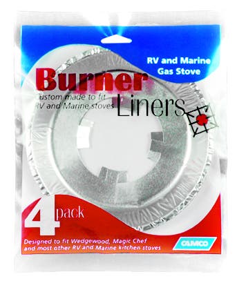 Camco 43800 Stove Burner Liner - 4 Pack   Stove Burner Liner Gas Stove Burner