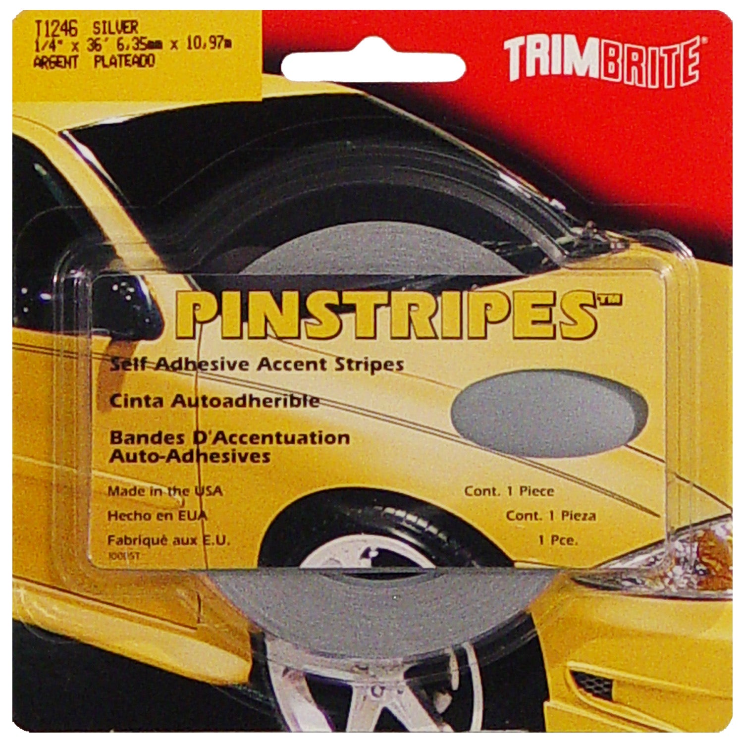 Trimbrite T1246 Trim Stripe 1/4 Silver  T0413 Pinstripe Tape; Style - Double