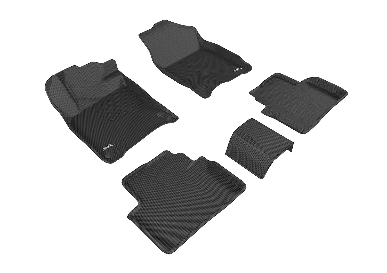 3D Kagu Floor Mat 2 Row Set Black 3D Kagu Floor Mat 2 Row Set Black