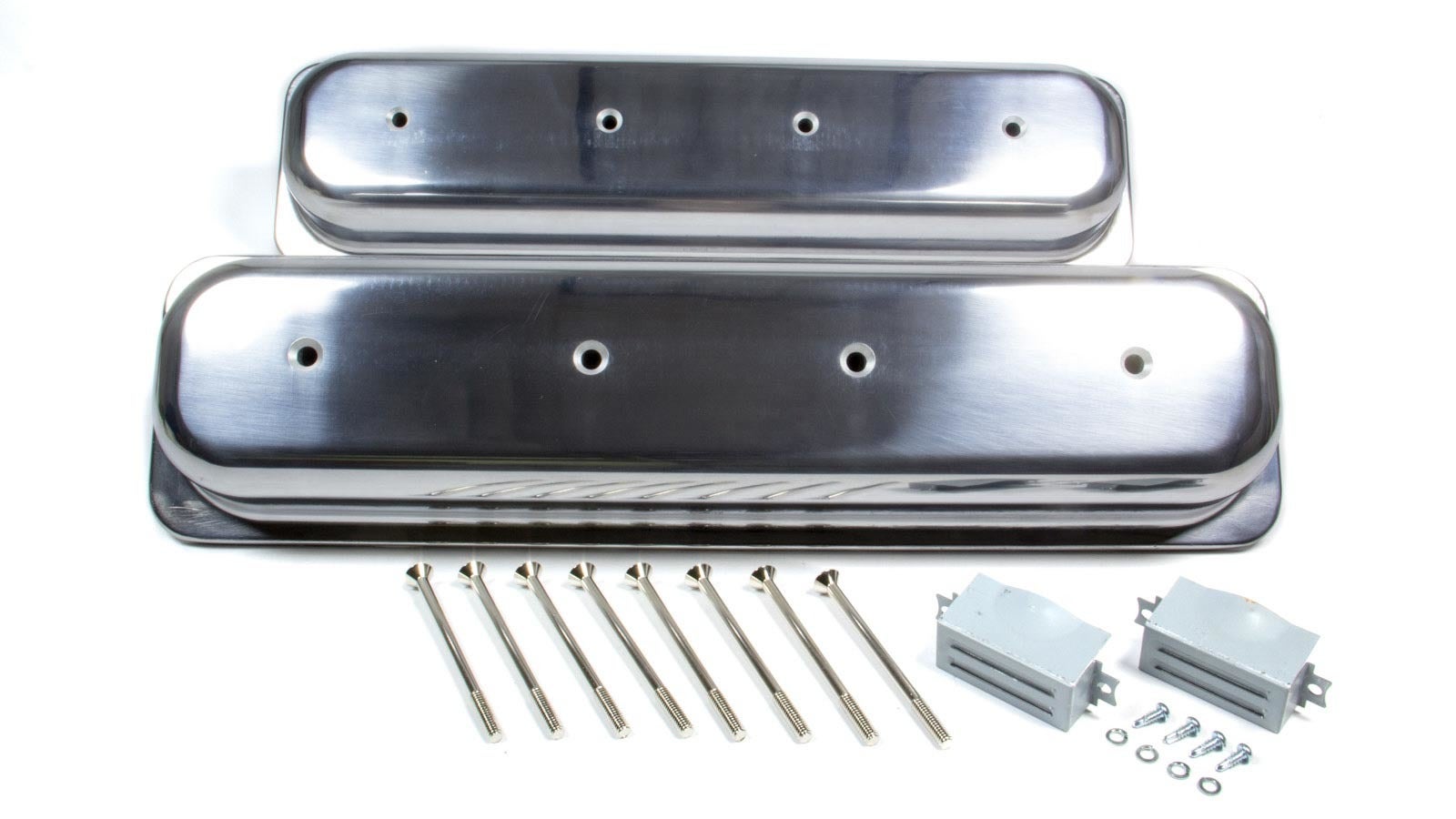 Racing Power Company R6036 Short Plain Polished Aluminum Valve Cover For Small