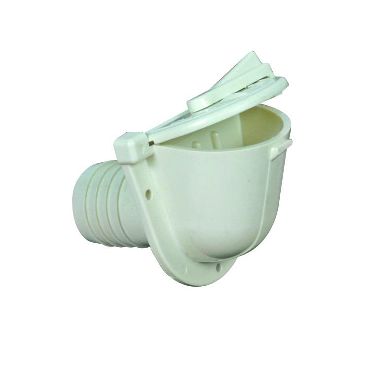 Camco 37002 Flush Mount Fill Spout (Beige) - Lead Free   Fresh Water Inlet;