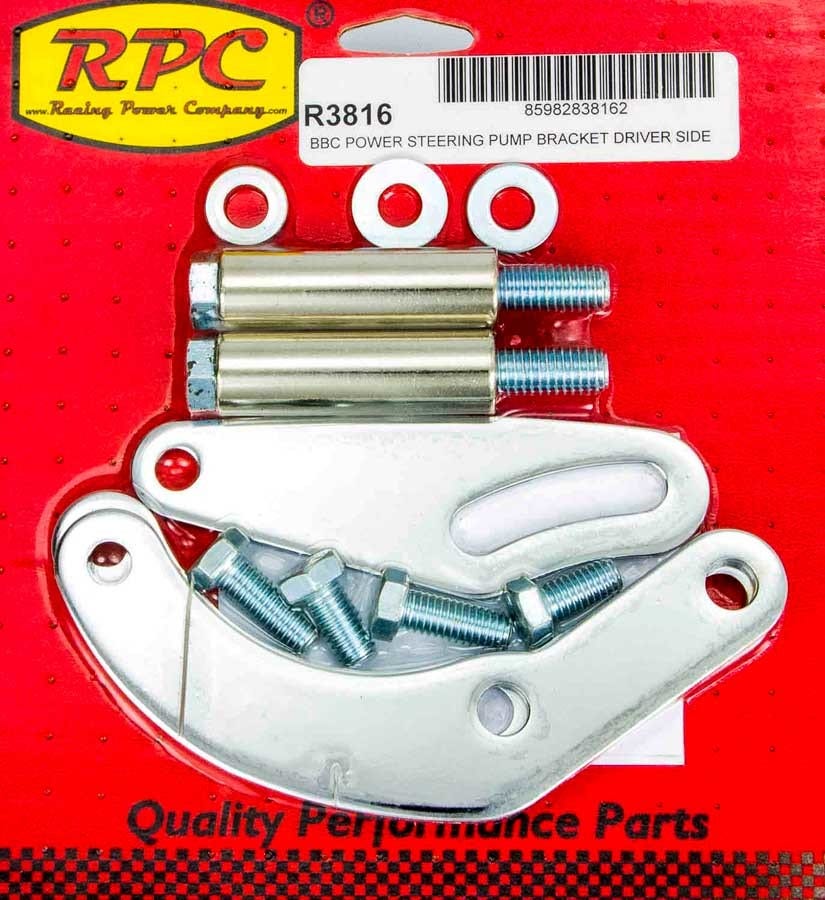 Racing Power Company R3816 Chrome Saginaw Power Steer Bracket   Chrome Saginaw