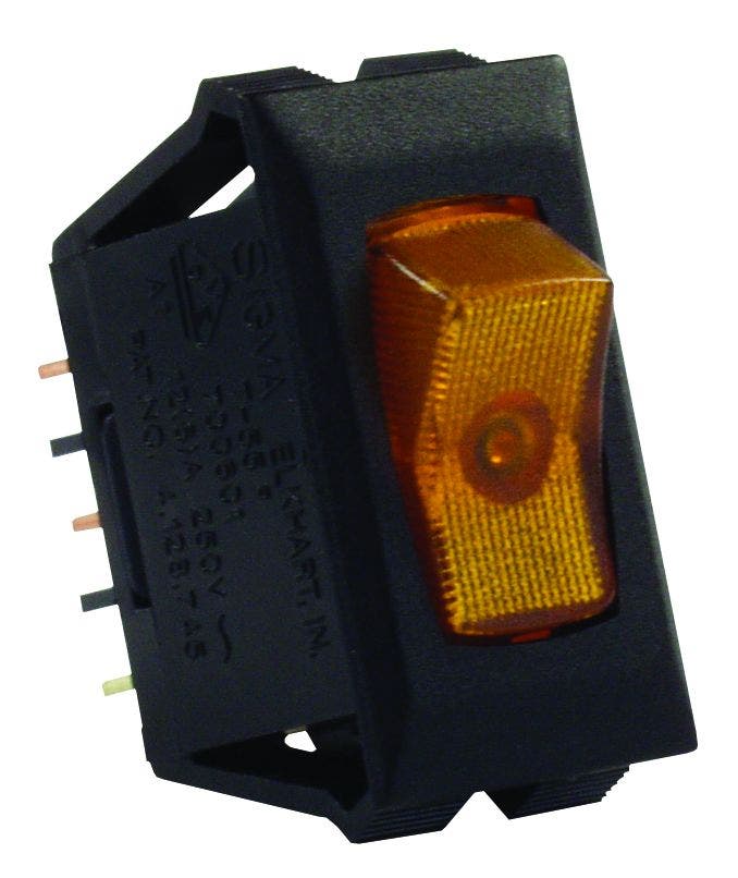 Jr Products 12555 Amber/Black Spst Illuminated On/Off Switch   Multi Purpose