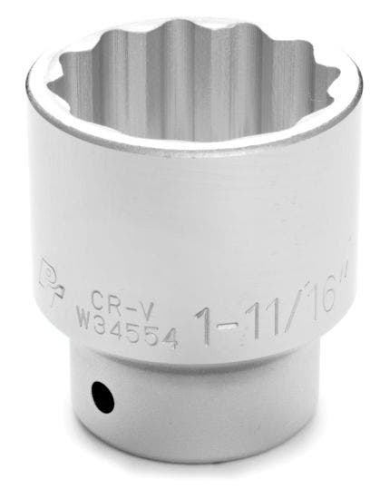 Performance Tool W34554 3/4" Drive 12-Point Sae Standard Socket, 1-11/16"   3/4