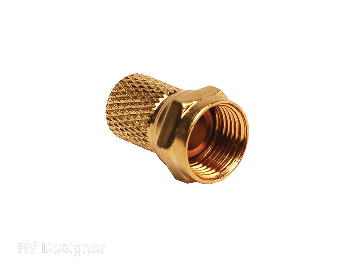 Rv Designer T283, Gold Cable Connectors For Rg6 Cable, 2 Per Pack   Antenna