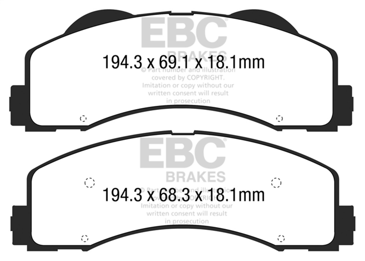 Ebc Brakes Dp63034 6000 Series Greenstuff Truck/Suv Brakes Disc Pads Fits F-150