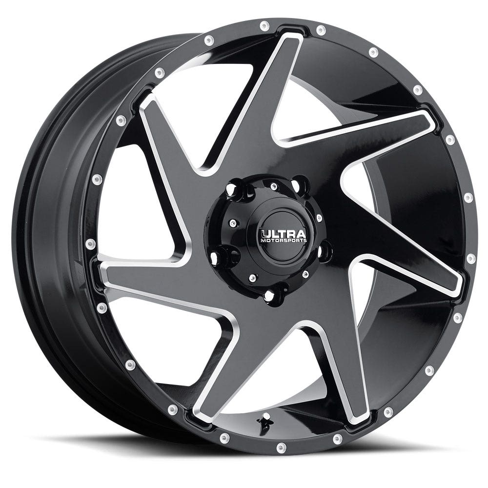 Ultra Wheel 206Bm Vortex Gloss Black With Milled Accents And Clear-Coat Wheel