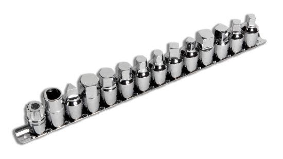 Performance Tool W54287 15-Piece Drain Plug Socket Set With 11Mm & 13Mm Square