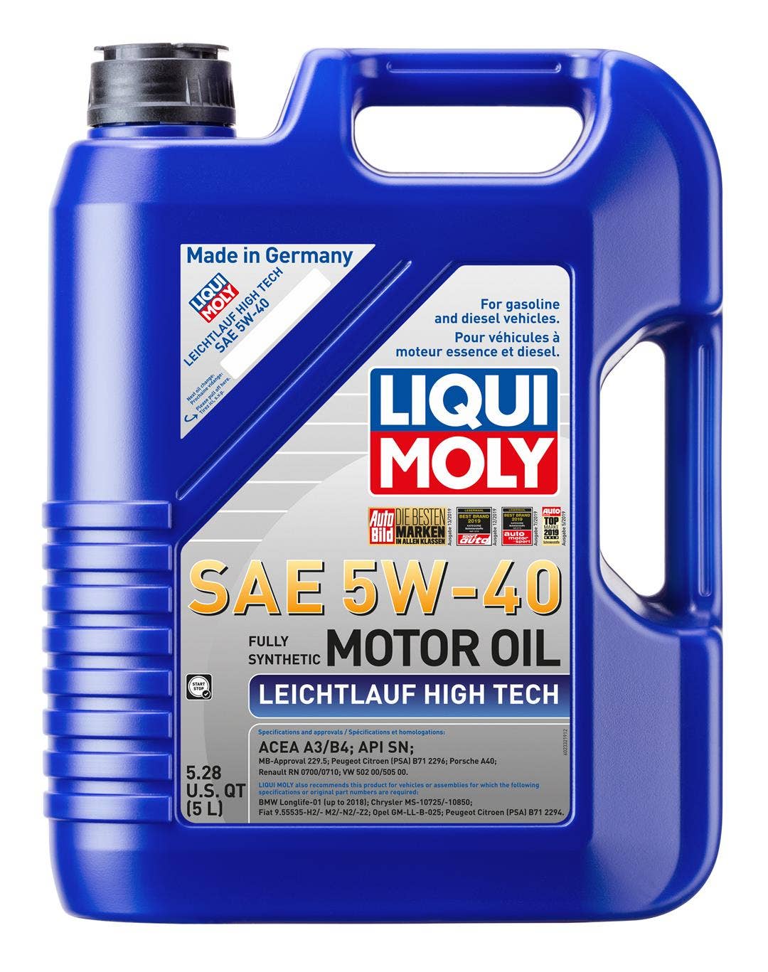 Liqui Moly 2332 Leichtlauf High Tech 5W-40 Engine Oil - 5 Liter   Leichtlauf