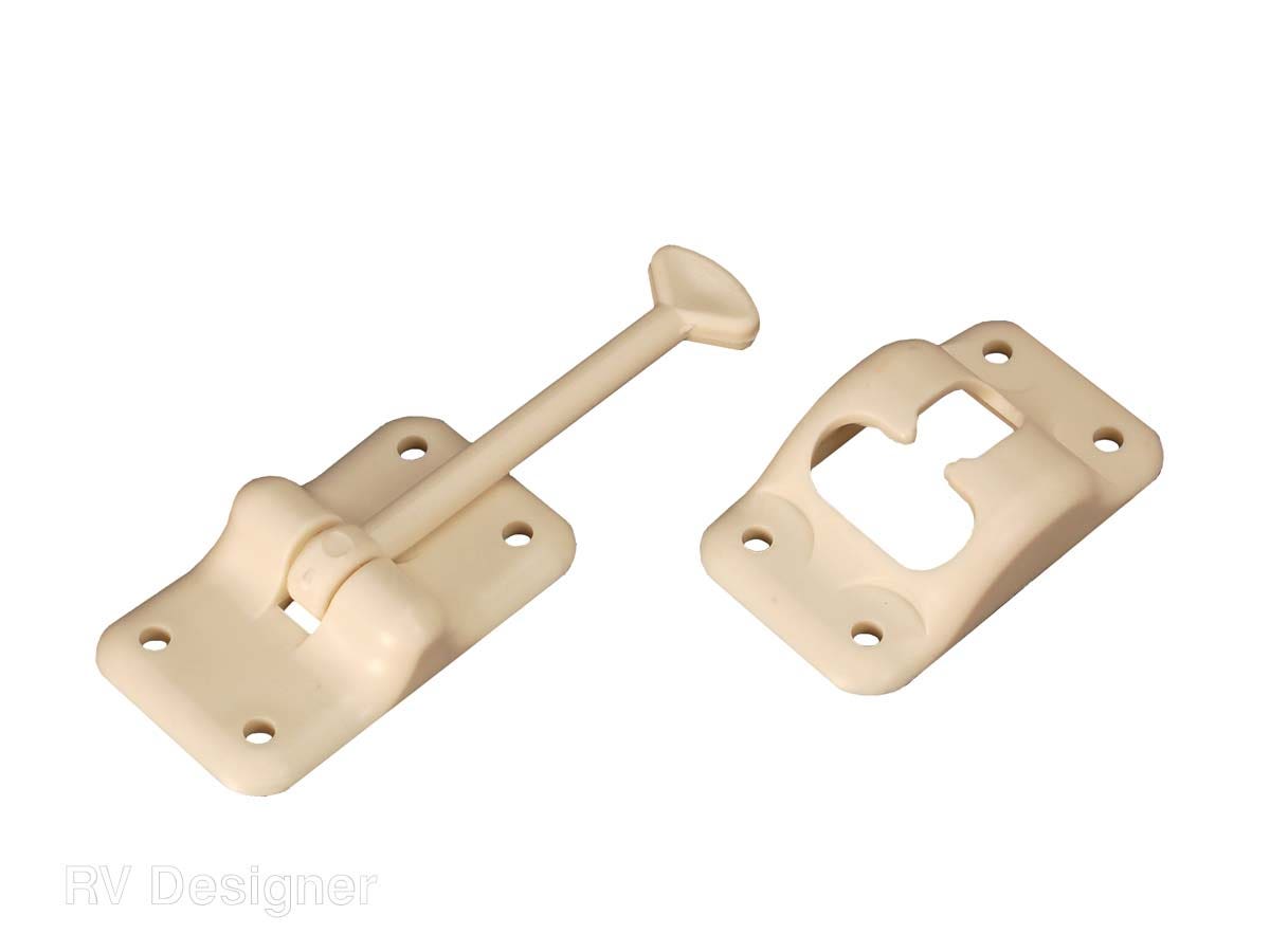 Rv Designer E233, Plastic Door Holder, T Style, 3-1/2 Inch, Colonial White,