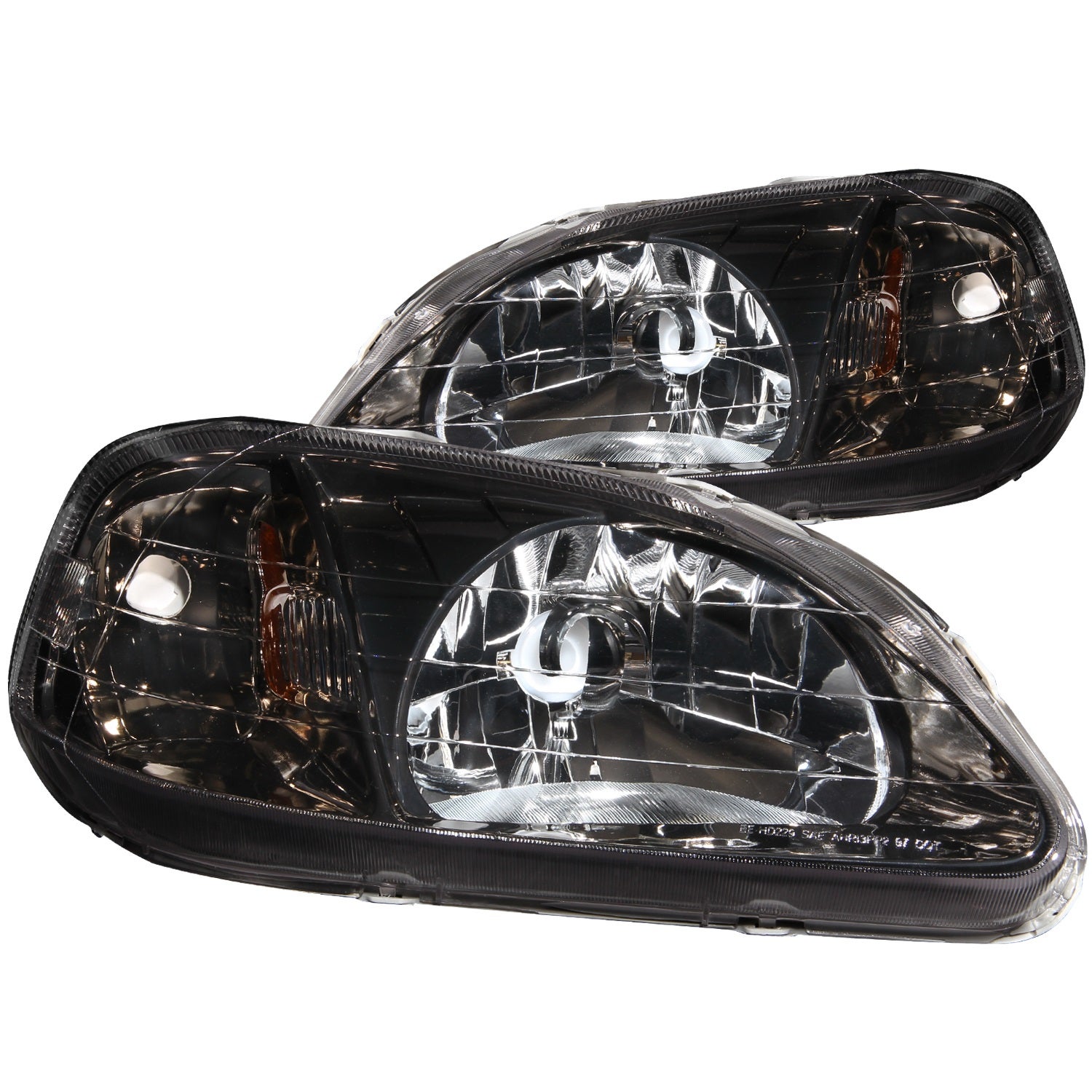 Anzo Usa 121234 Crystal Headlight Set Fits 99-00 Civic Anzo 121172 Headlight