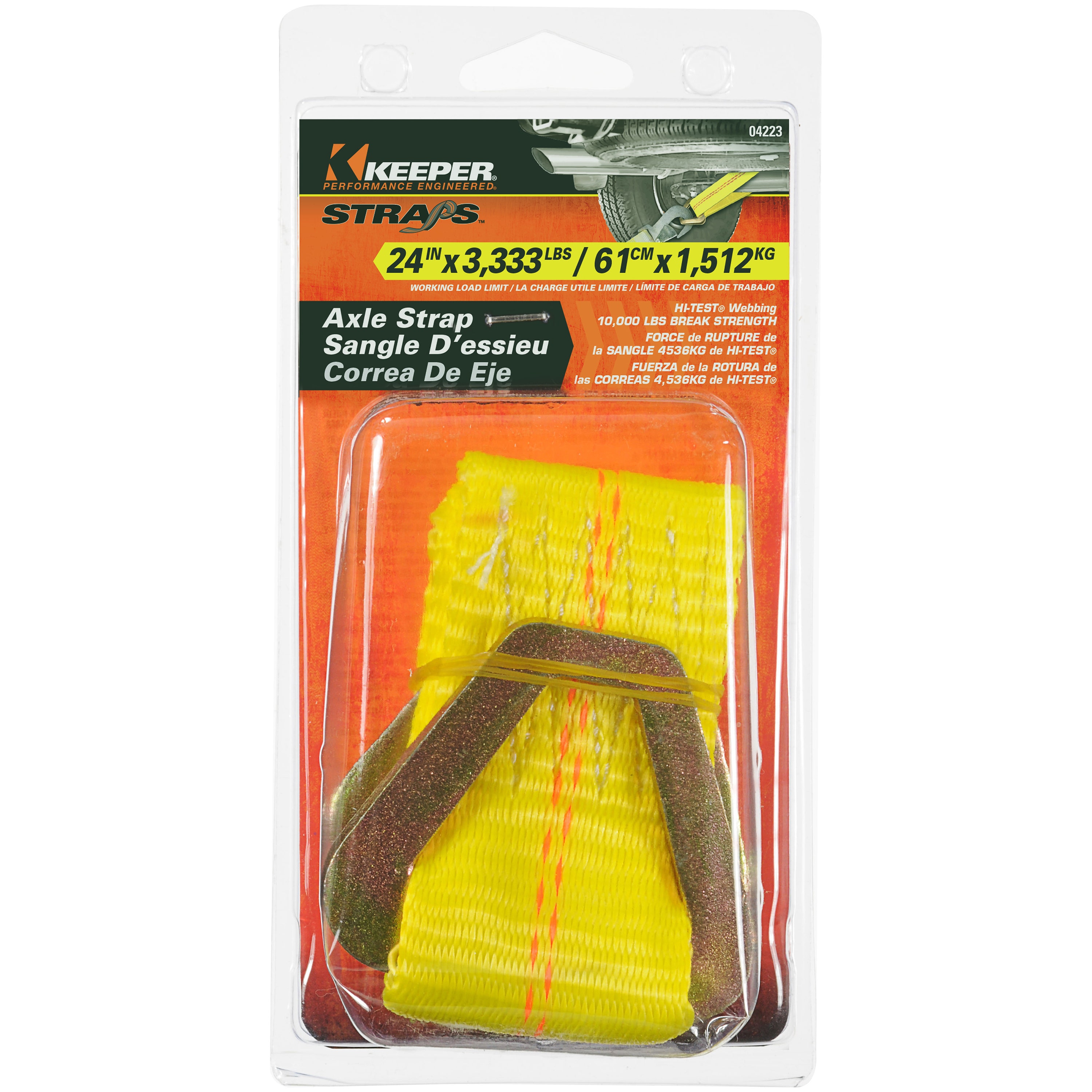 Keeper 04223 2" X 24" Axle Strap For Vehicle Transportation. 2,000 Lbs Working