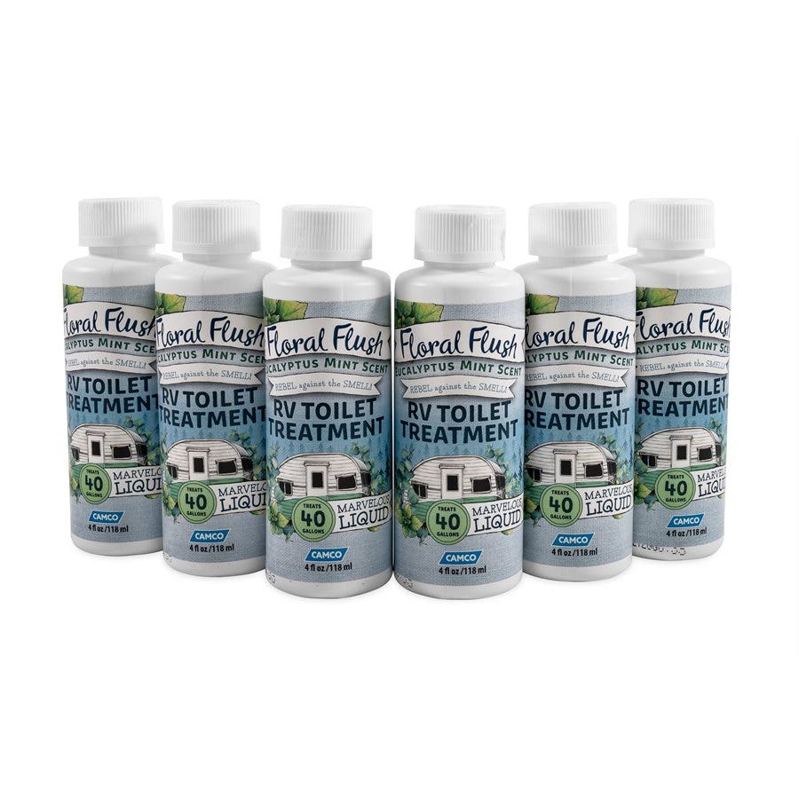 Camco 41482 Floral Flush Rv Toilet Treatment Singles, Eucalyptus Mint Scent -