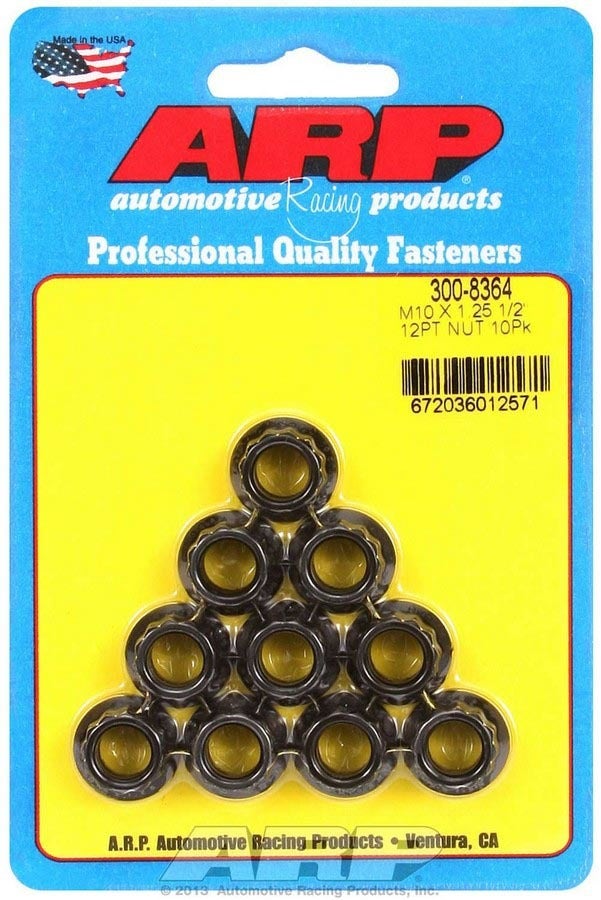 Arp 300-8364 12-Point 10Mm X 1.25 Nut - 10 Piece Arp  12-Point 10Mm X 1.25 Nut -