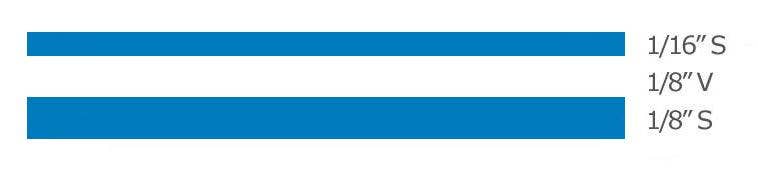 Trimbrite T0404 Multistripe 5/16"" Tape Blu   Pinstripe Tape; Style - Double
