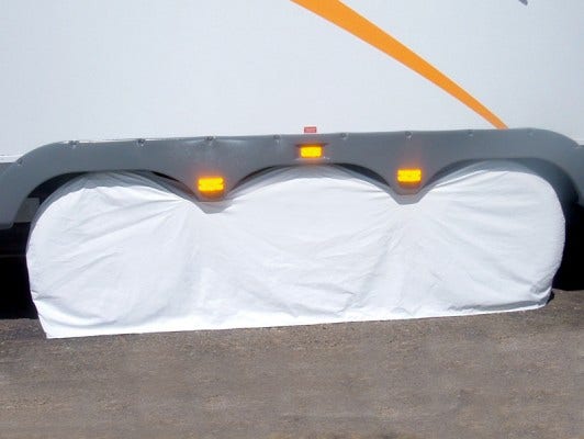Adco 3983 White Small Triple Axle Tyre Gard Wheel Cover   White Small Triple