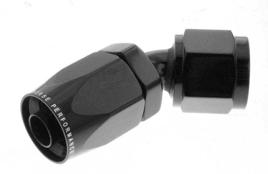Redhorse Performance 6045-08-2 -08 45 Degree Female Aluminum Hose End - Black