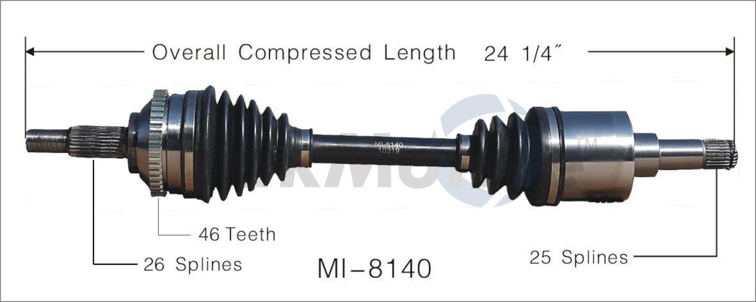 Trakmotive Cv Axle Shaft P/N:Mi-8140  Cv Axle Shaft P/N: