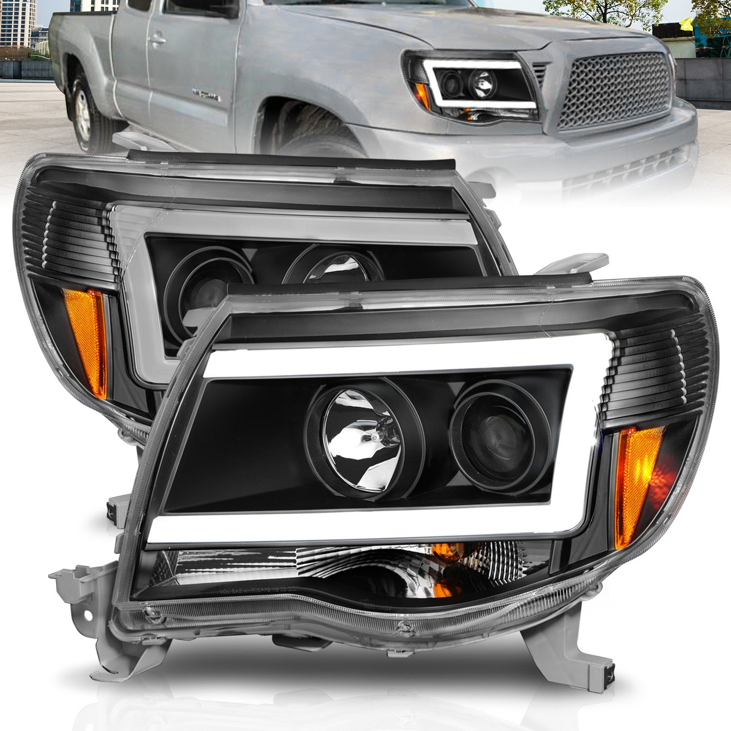 Anzo Usa 111517 Projector Headlight Set Fits 05-17 Tacoma   Projector Headlight