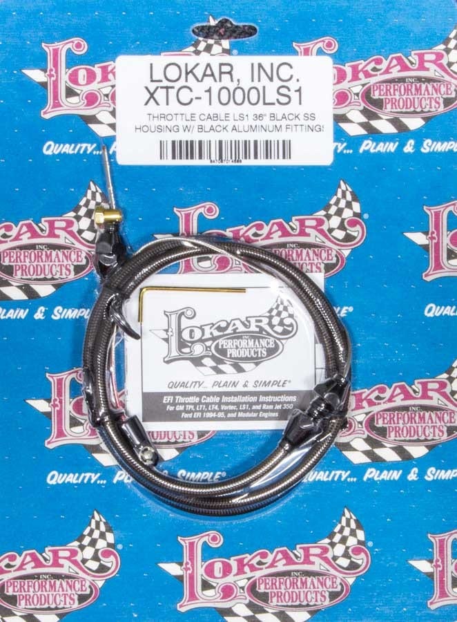 Lokar Xtc-1000Ls1 36" Throttle Cable Kit With Black Stainless Steel Housing And
